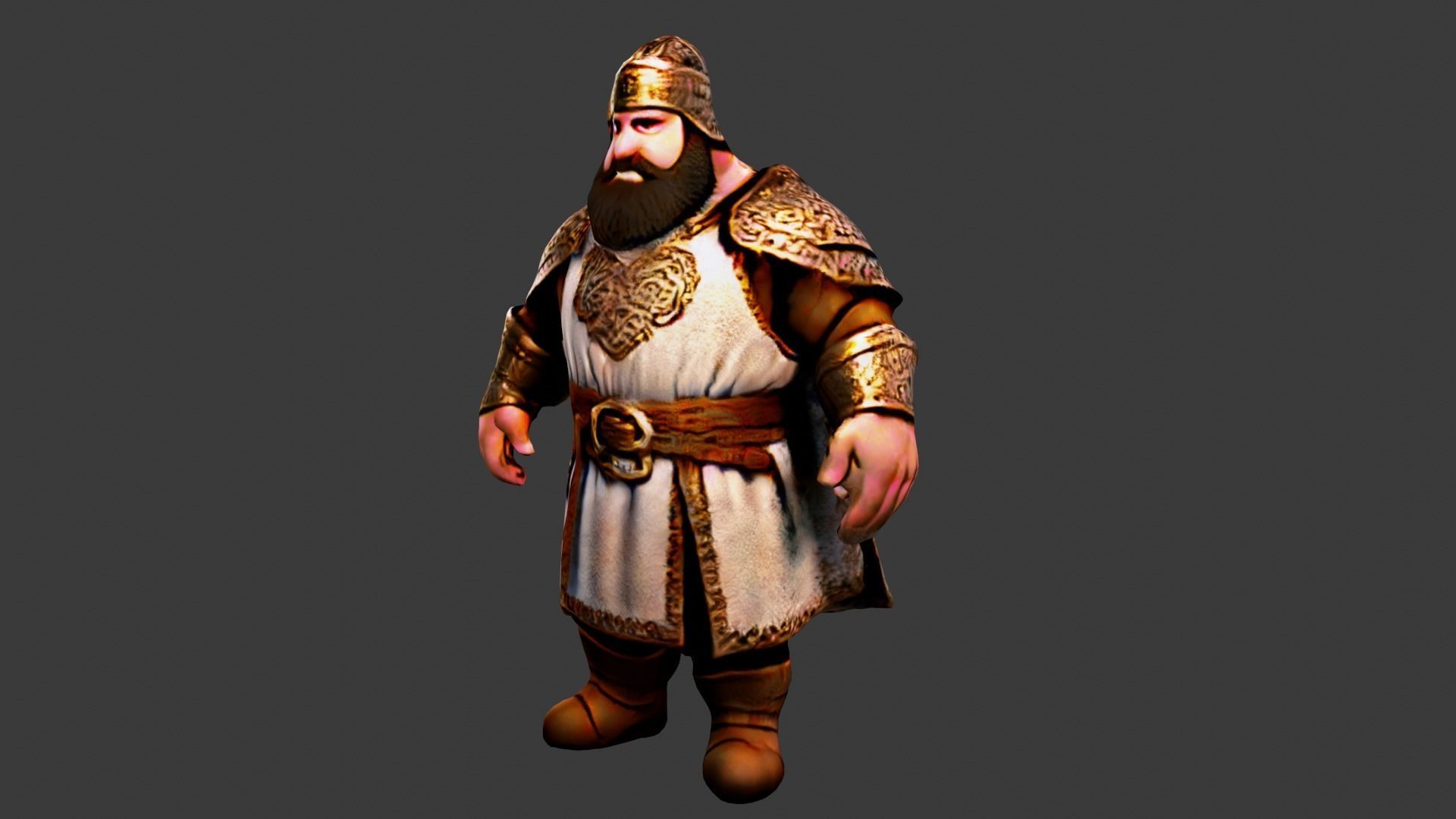 Fat Arab King Low-poly 3D model_1