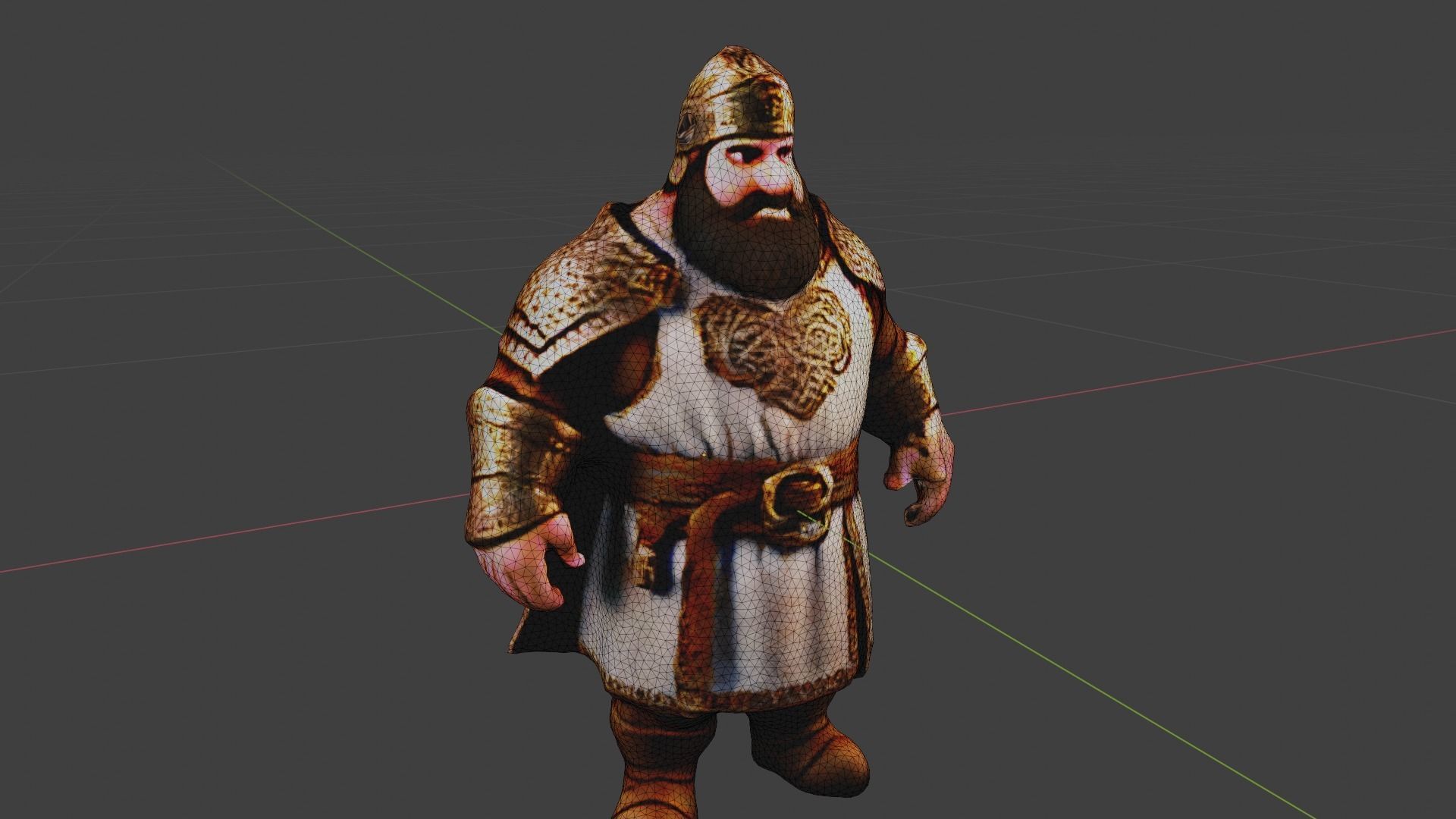 Fat Arab King Low-poly 3D model_7