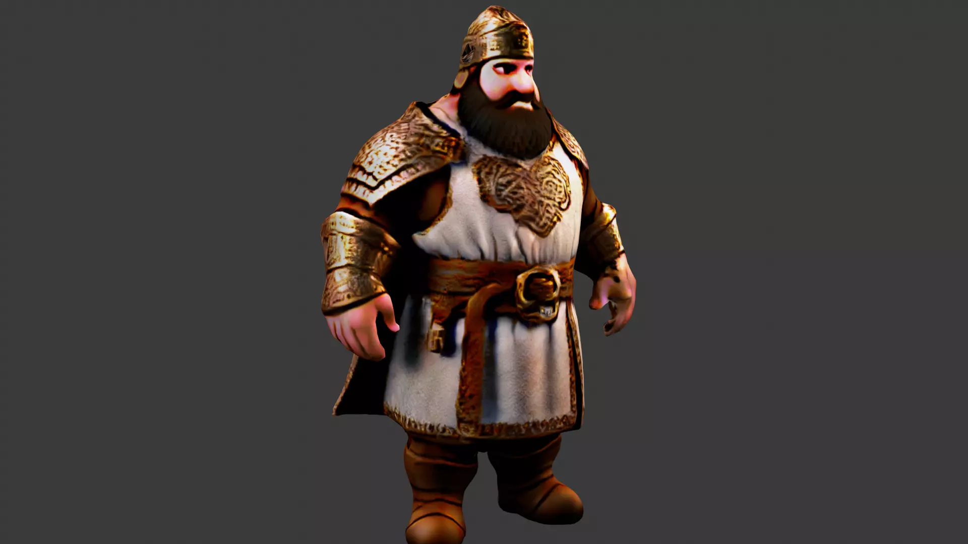 Fat Arab King Low-poly 3D model_0