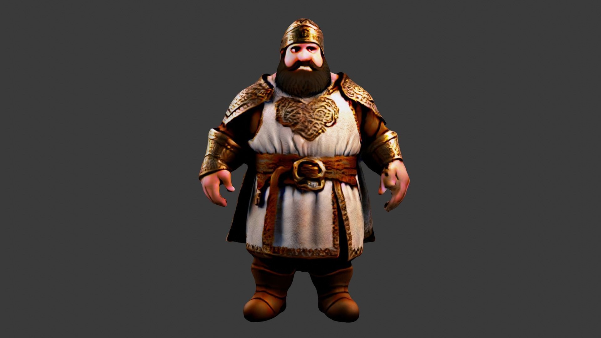 Fat Arab King Low-poly 3D model_2