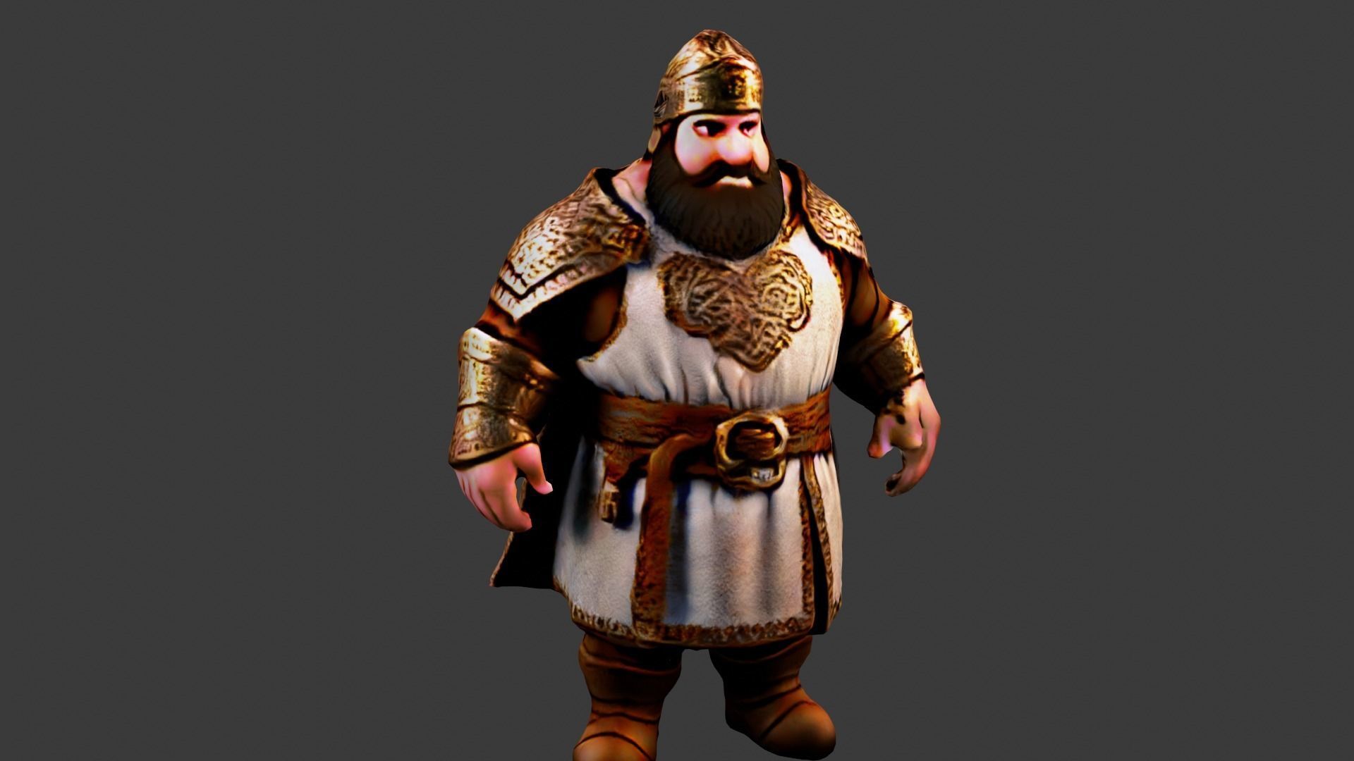 Fat Arab King Low-poly 3D model_6
