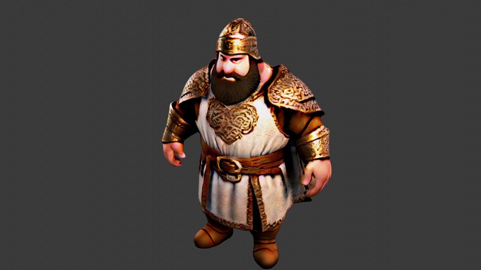 Fat Arab King Low-poly 3D model_3