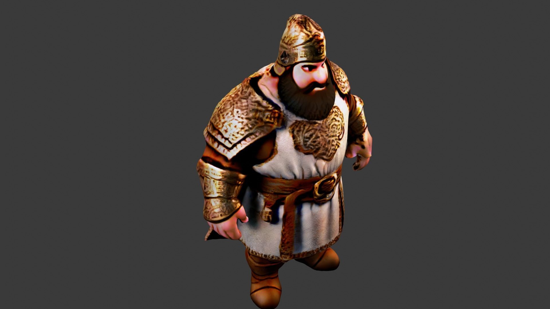 Fat Arab King Low-poly 3D model_4