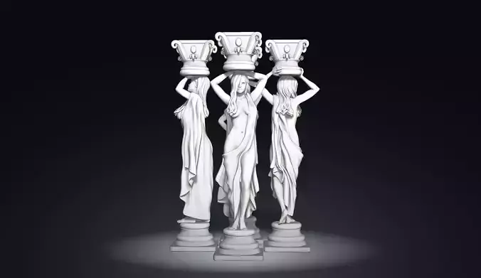 4-Pillar-Girls 3D print model