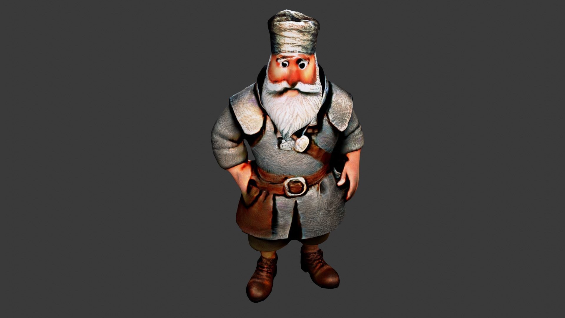 Old Poor Man Low-poly 3D model_5