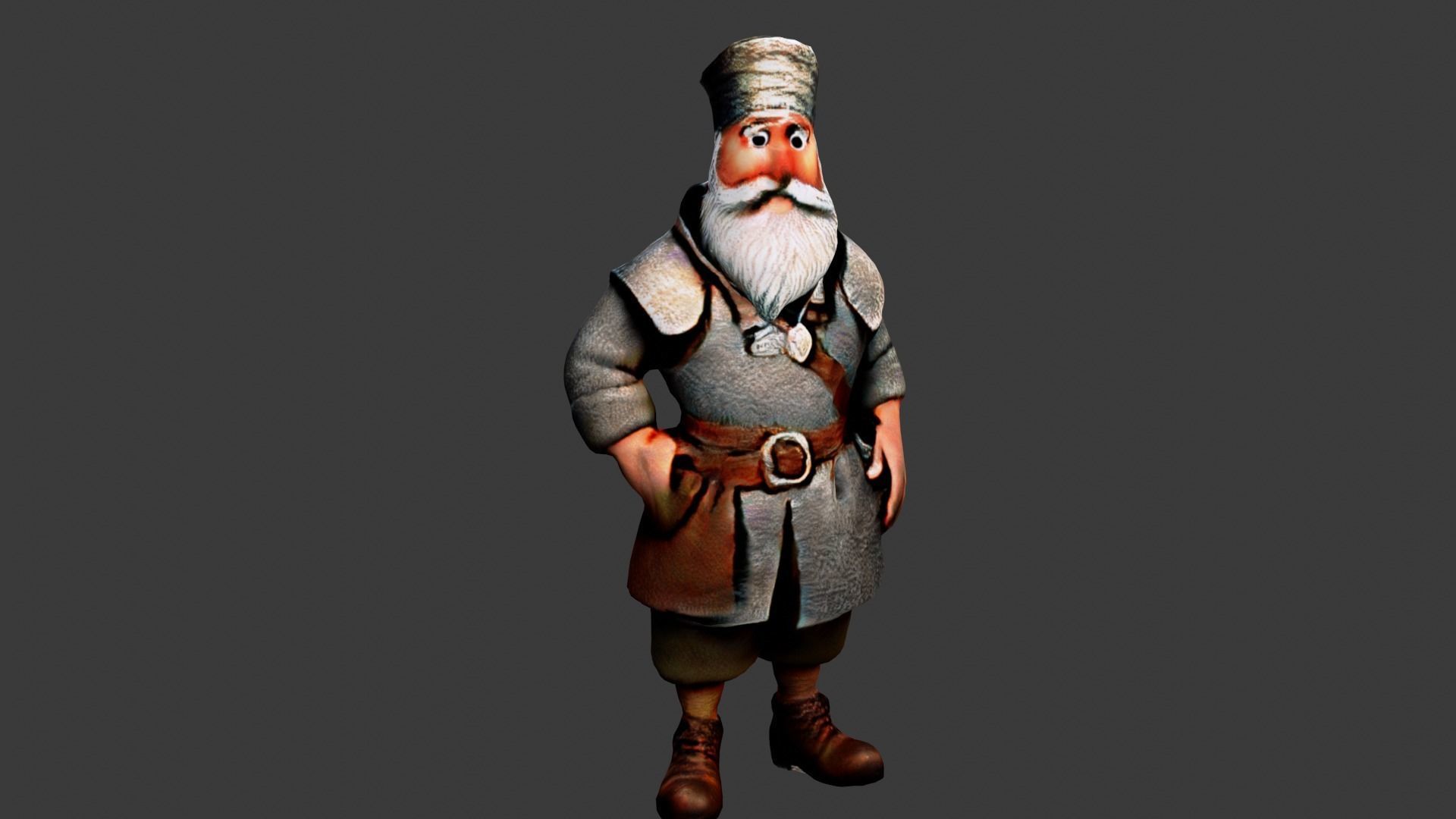 Old Poor Man Low-poly 3D model_6