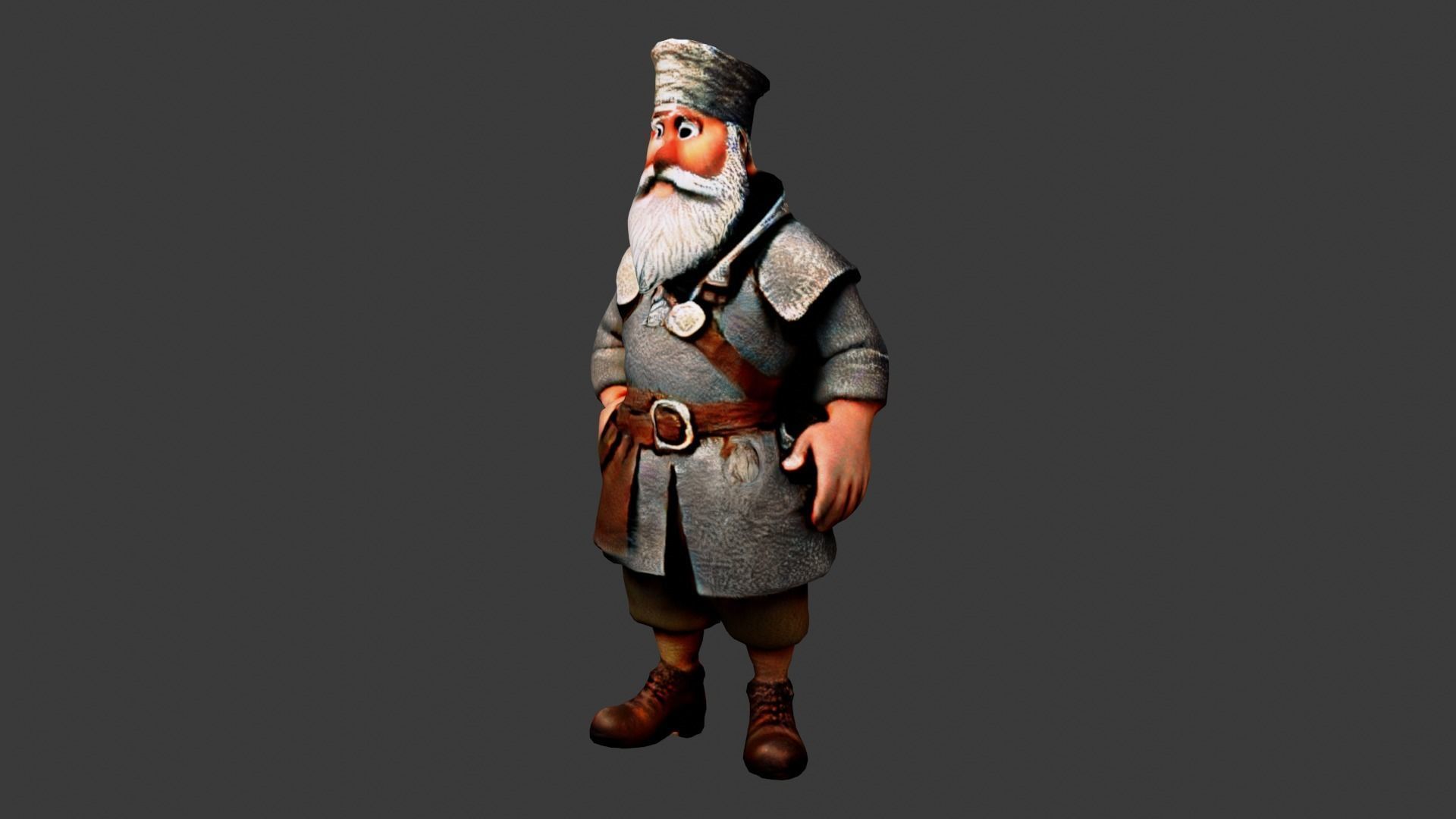 Old Poor Man Low-poly 3D model_1