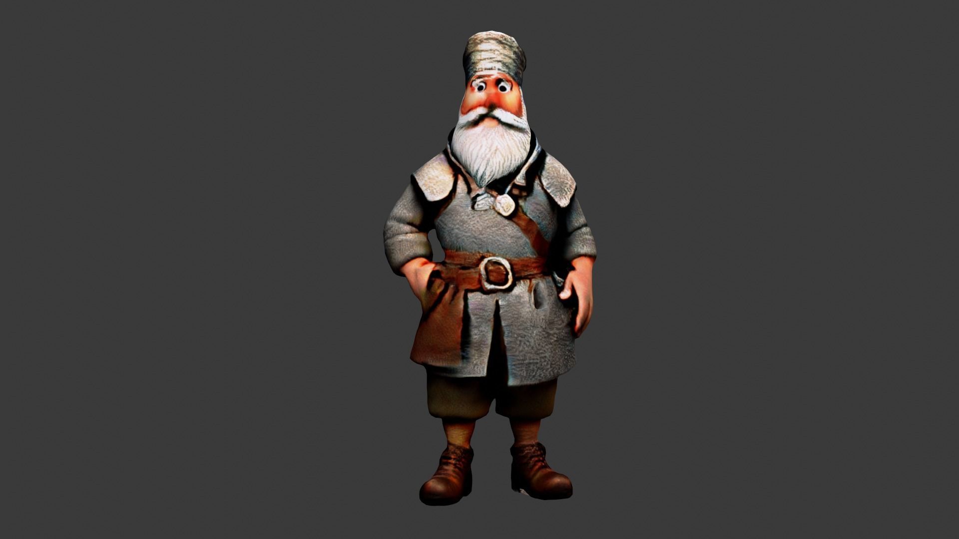 Old Poor Man Low-poly 3D model_2