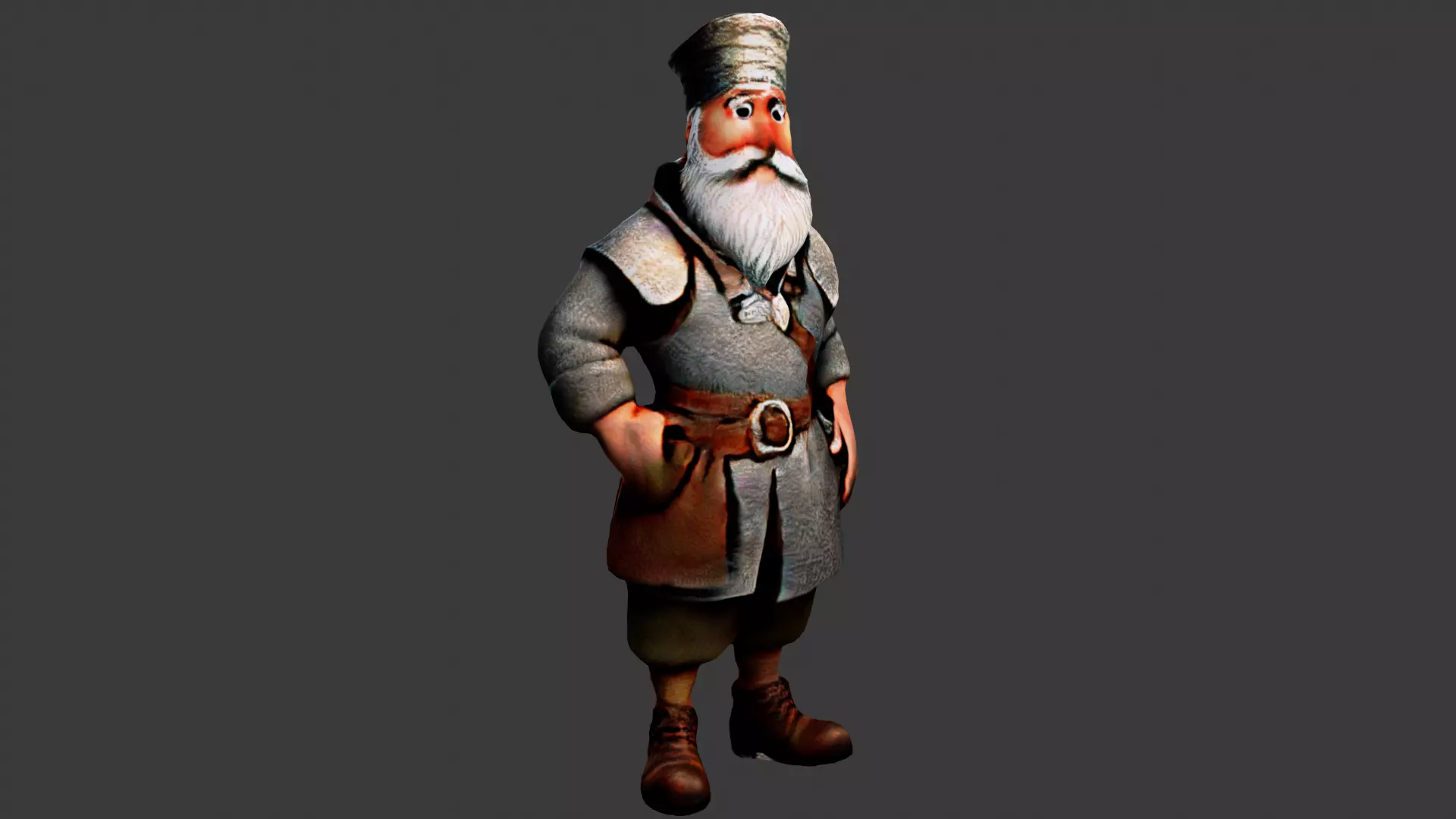 Old Poor Man Low-poly 3D model_0