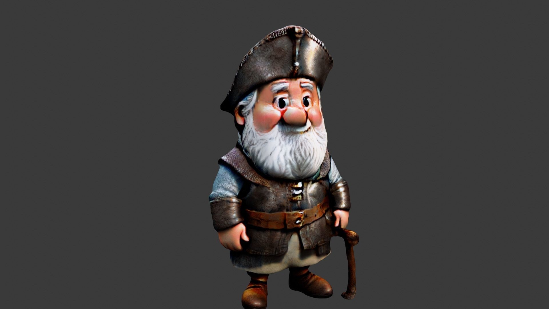 Grandfather  Low-poly 3D model_6