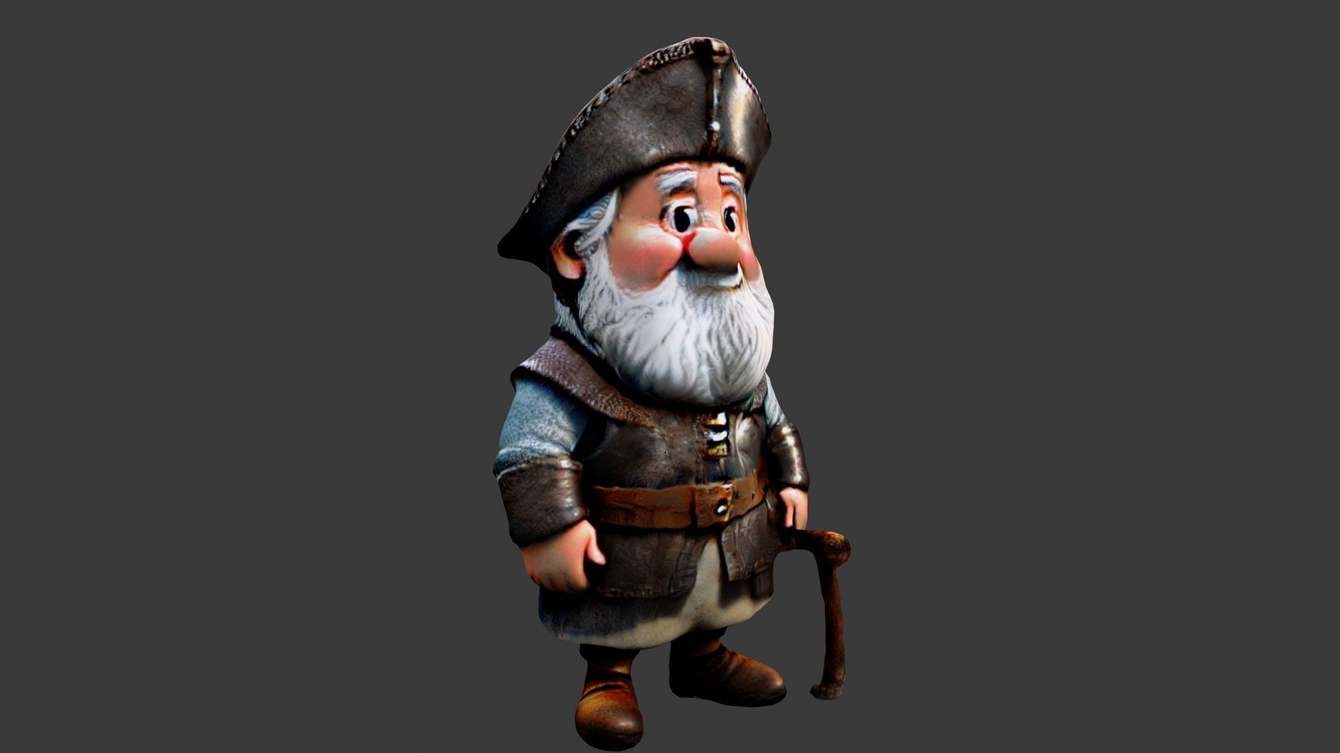 Grandfather  Low-poly 3D model_2