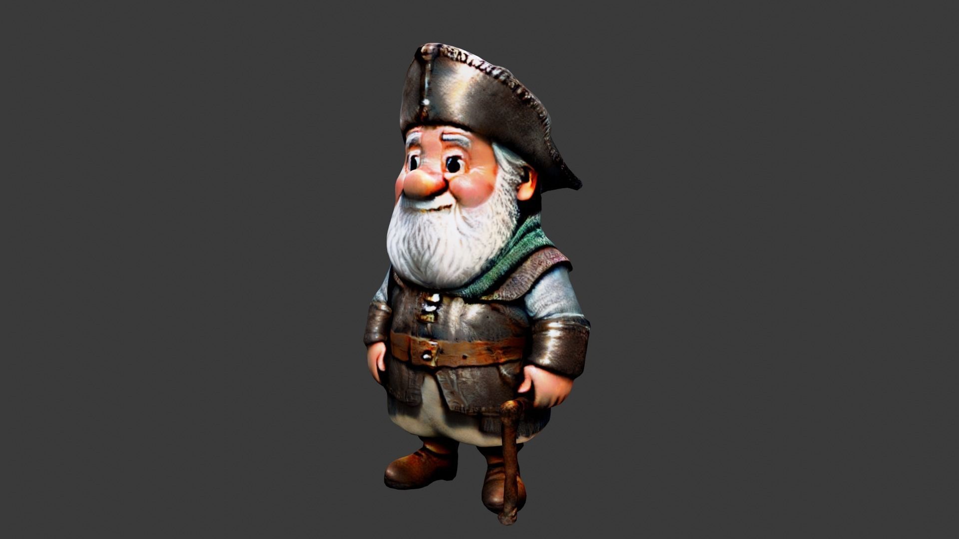 Grandfather  Low-poly 3D model_1