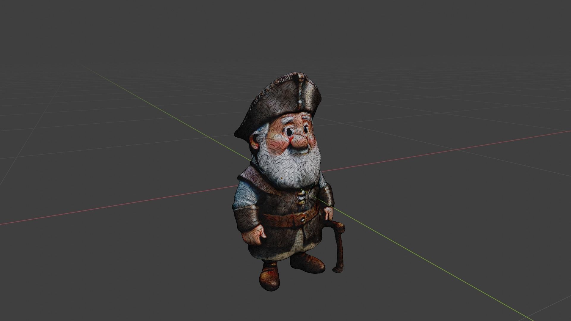 Grandfather  Low-poly 3D model_7