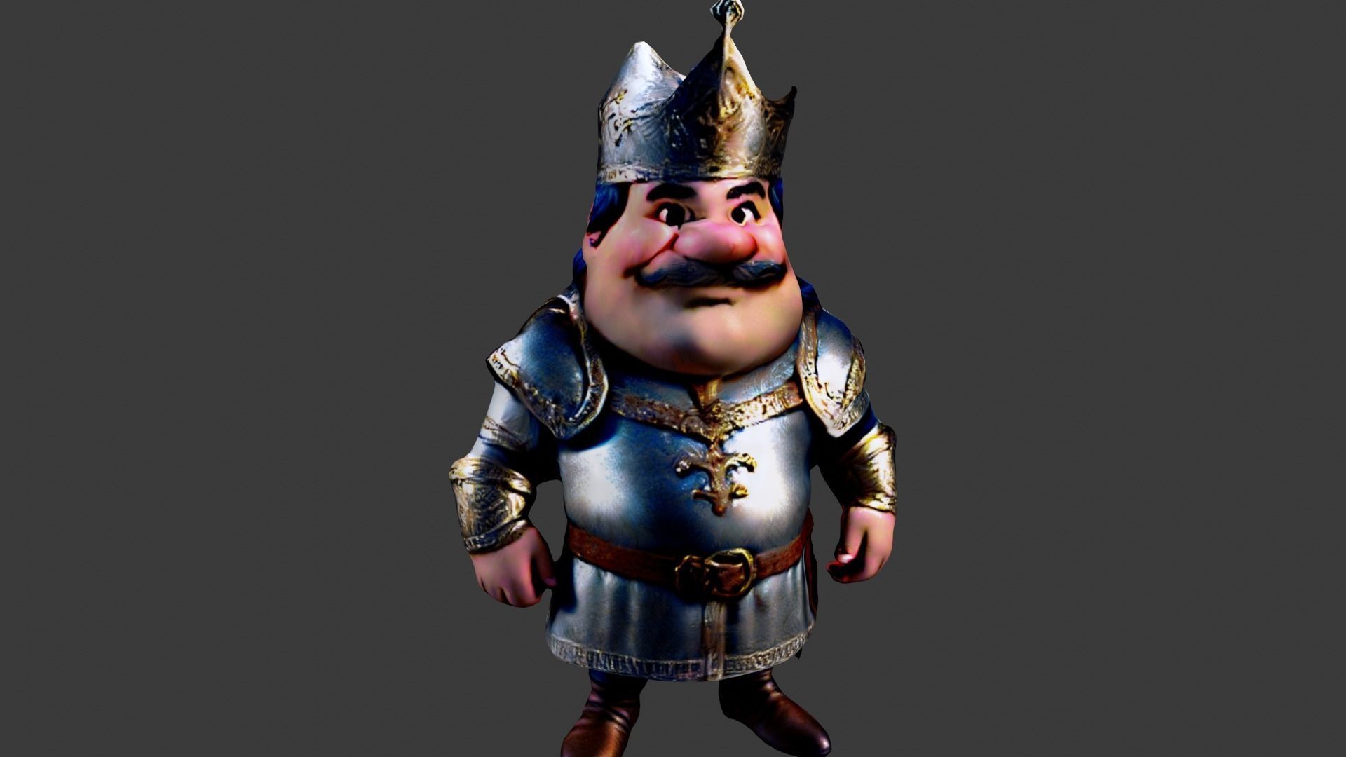 Medieval King Low-poly 3D model_6