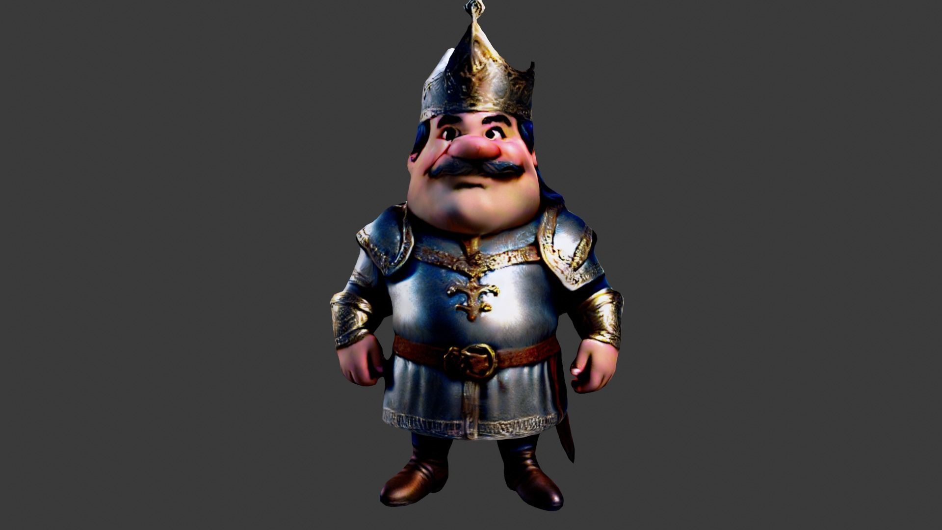 Medieval King Low-poly 3D model_2