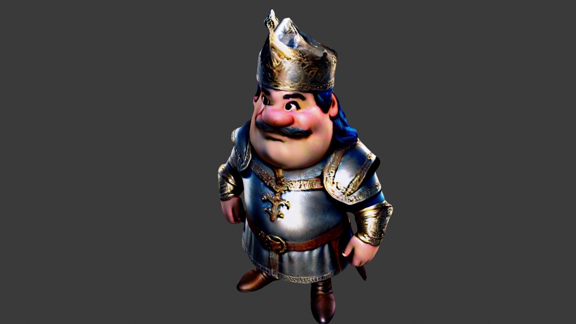 Medieval King Low-poly 3D model_3
