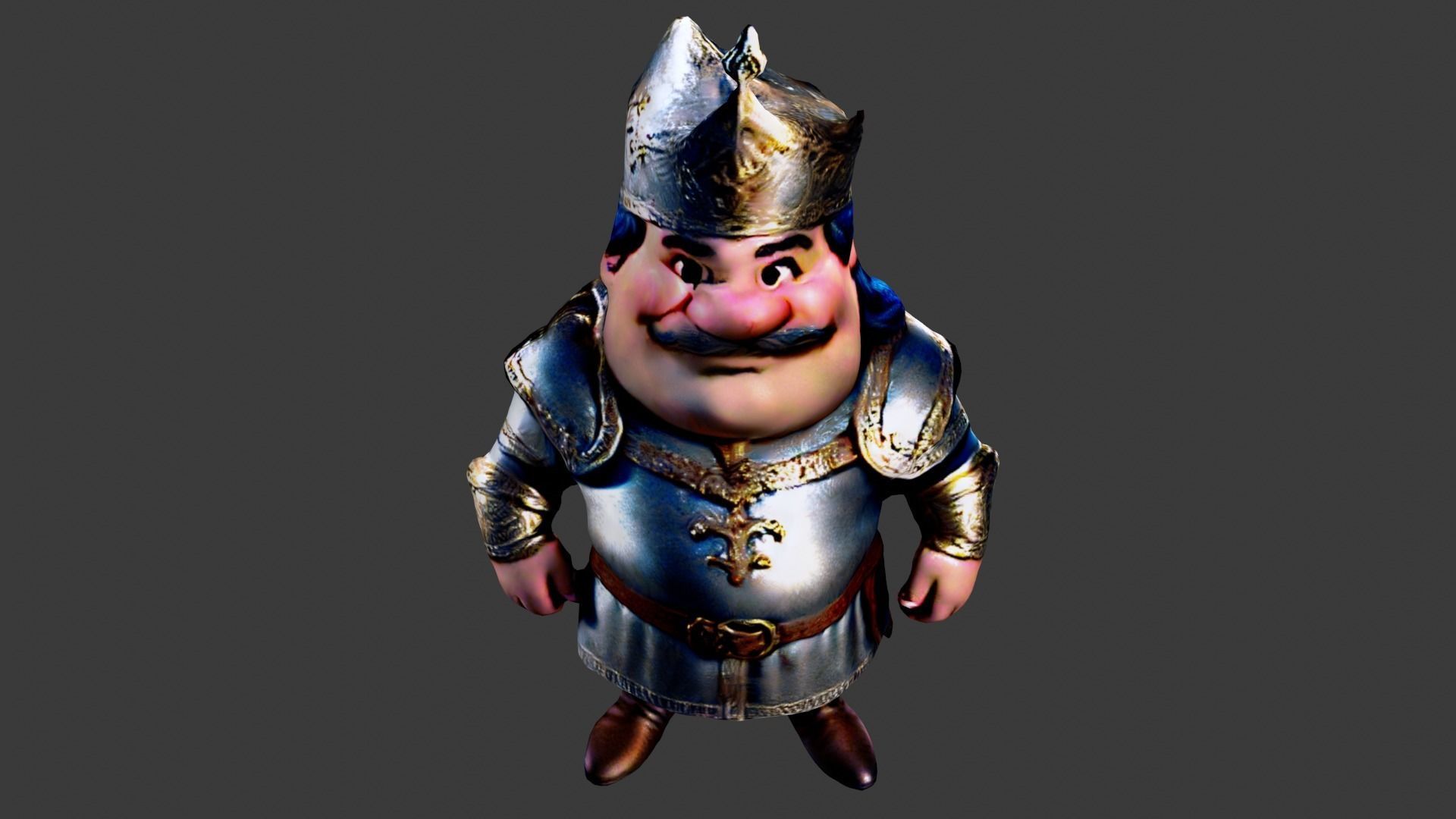 Medieval King Low-poly 3D model_5