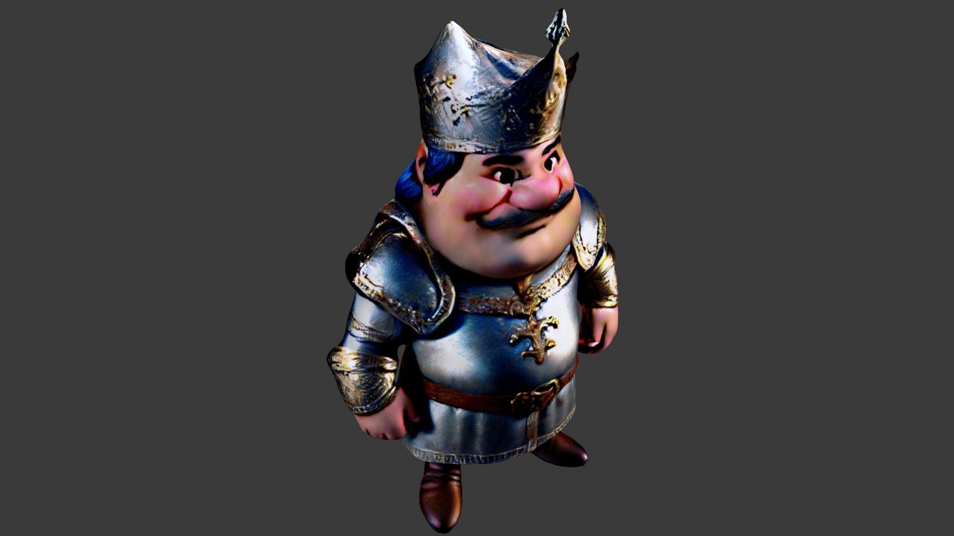 Medieval King Low-poly 3D model_4