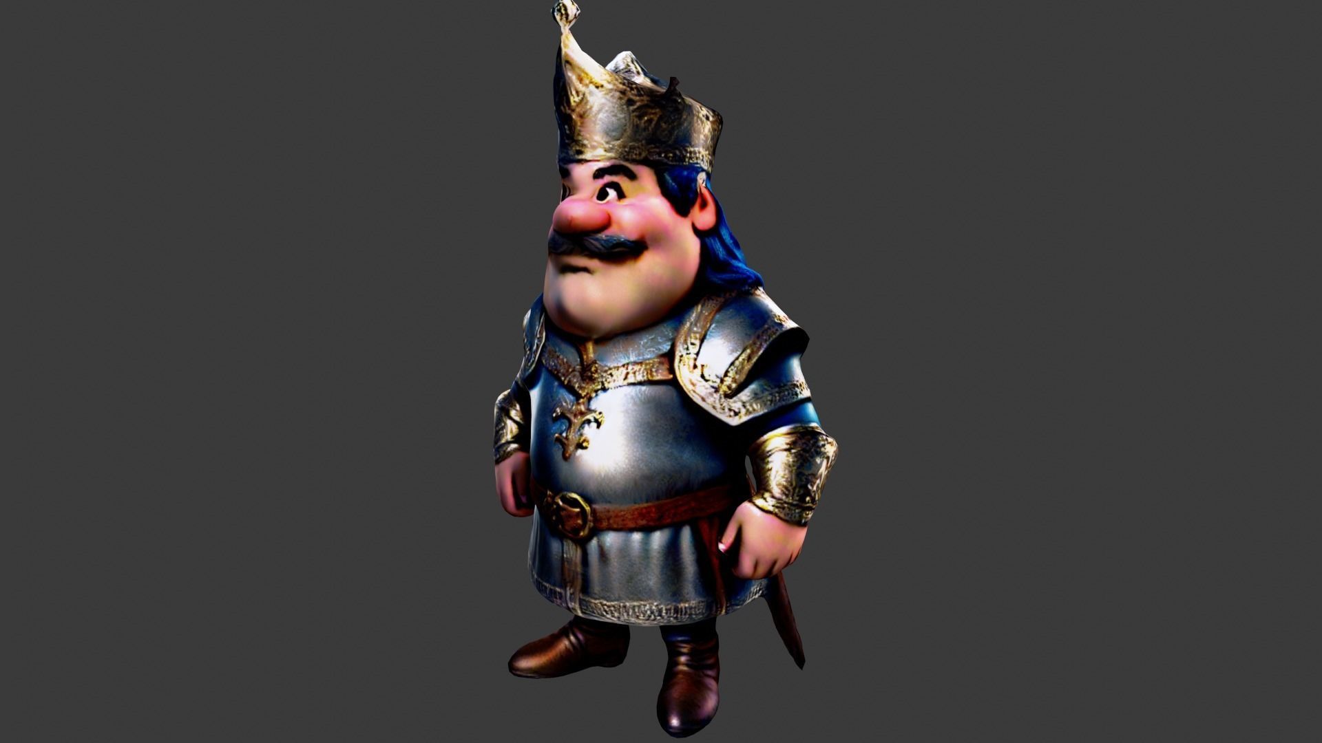 Medieval King Low-poly 3D model_1