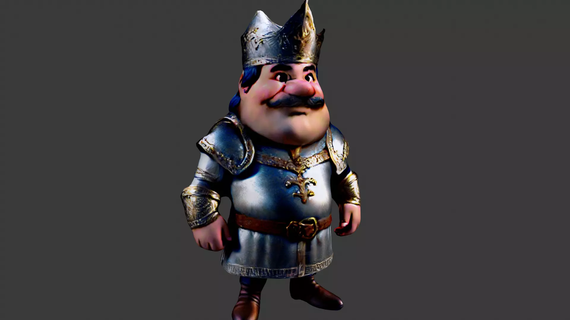 Medieval King Low-poly 3D model_0