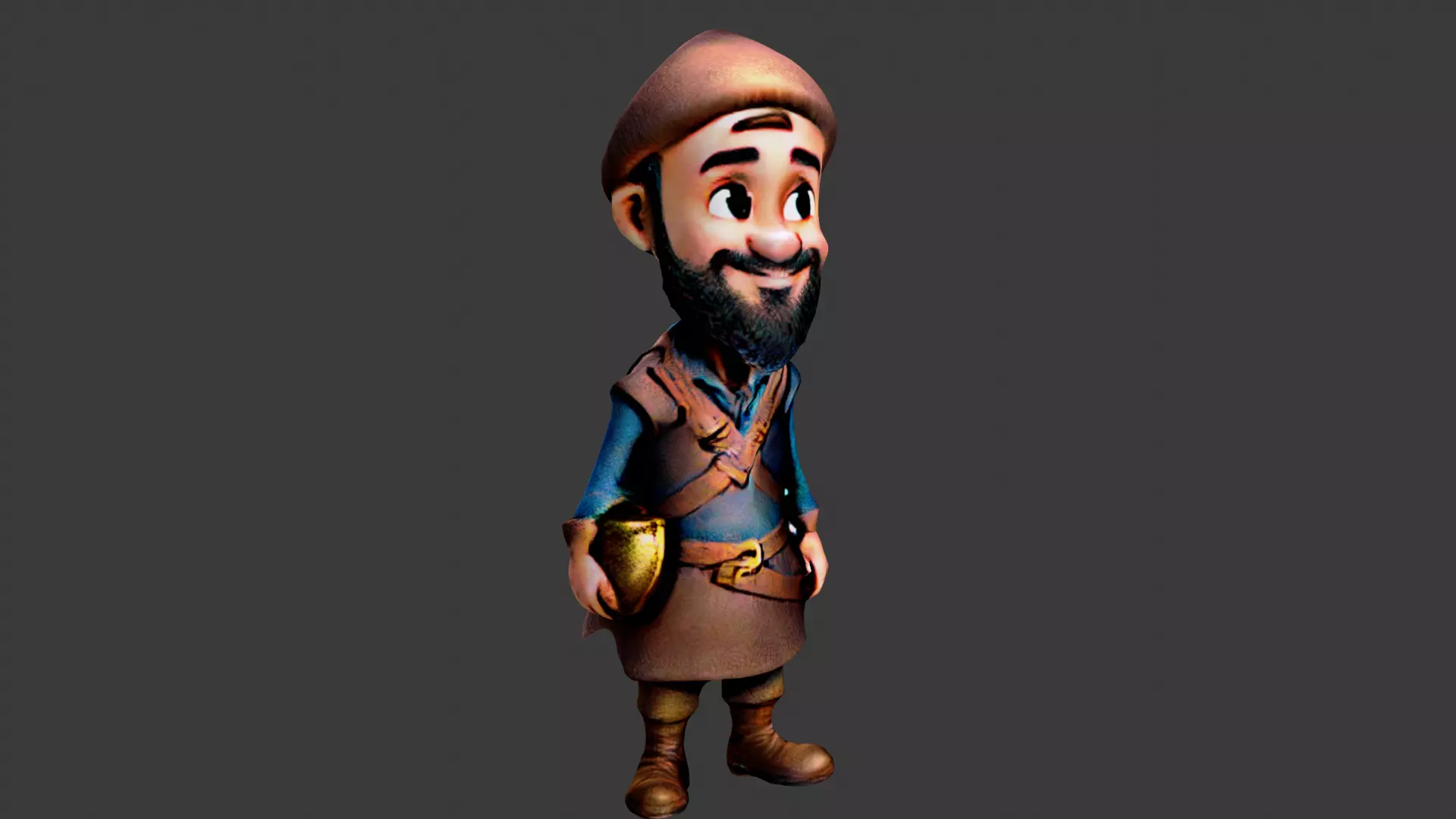 Arab Man Medieval Low-poly 3D model