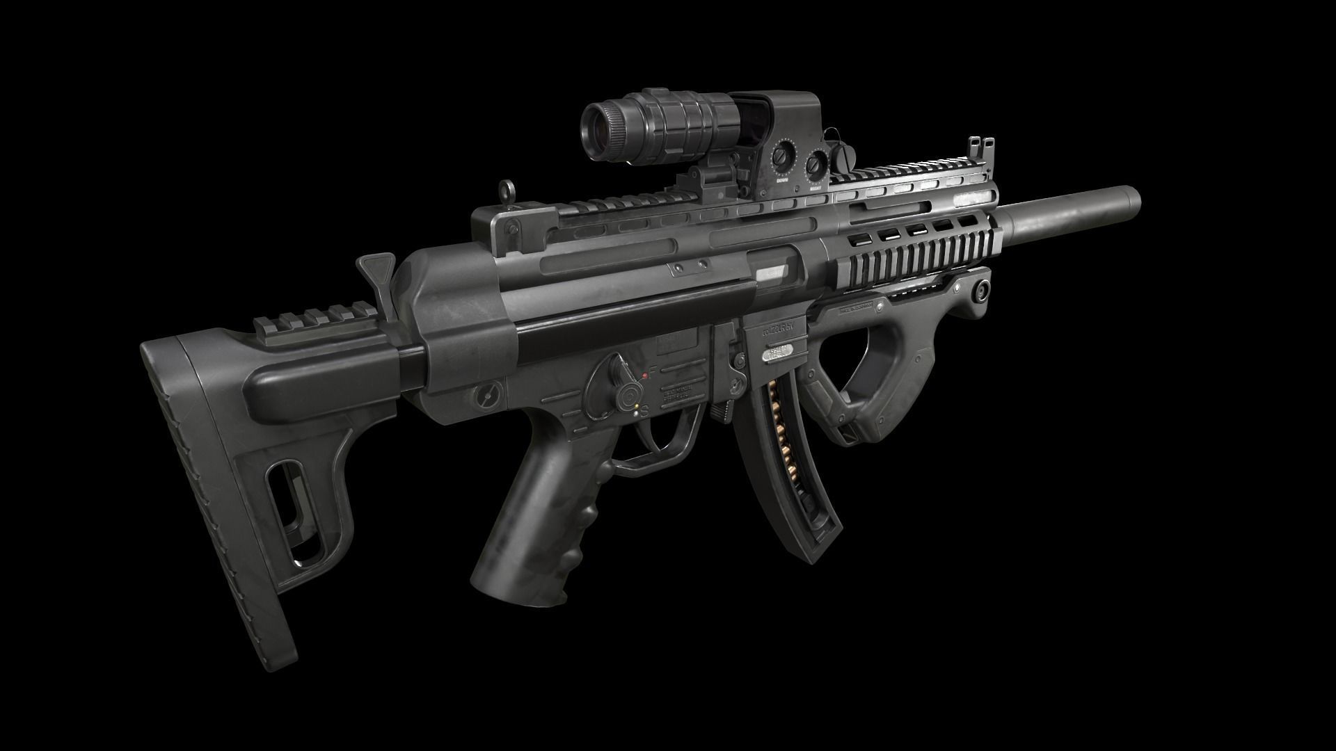 MP 5 GSG 16 Low-poly 3D model_2