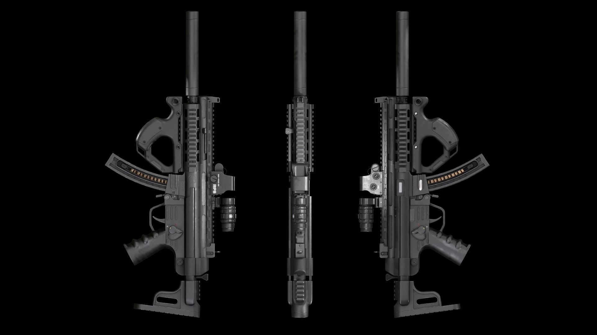 MP 5 GSG 16 Low-poly 3D model_7