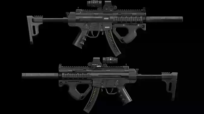 MP 5 GSG 16 Low-poly 3D model