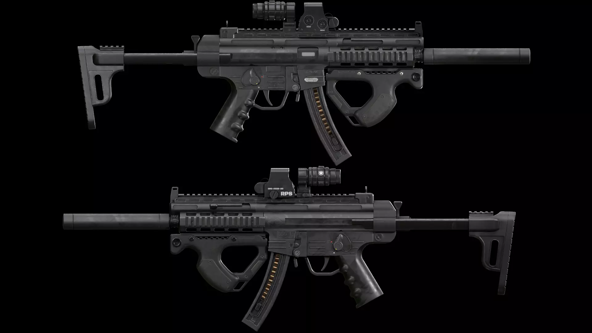 MP 5 GSG 16 Low-poly 3D model_0