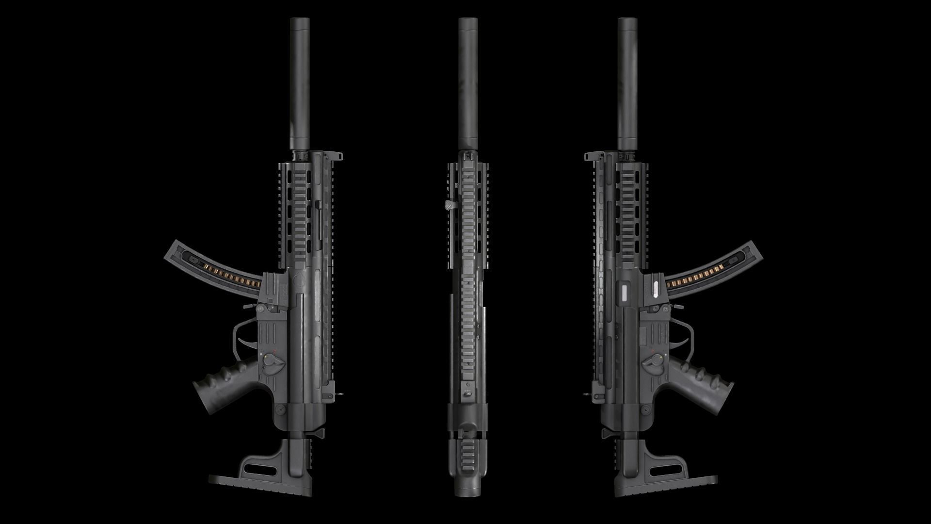 MP 5 GSG 16 Low-poly 3D model_8