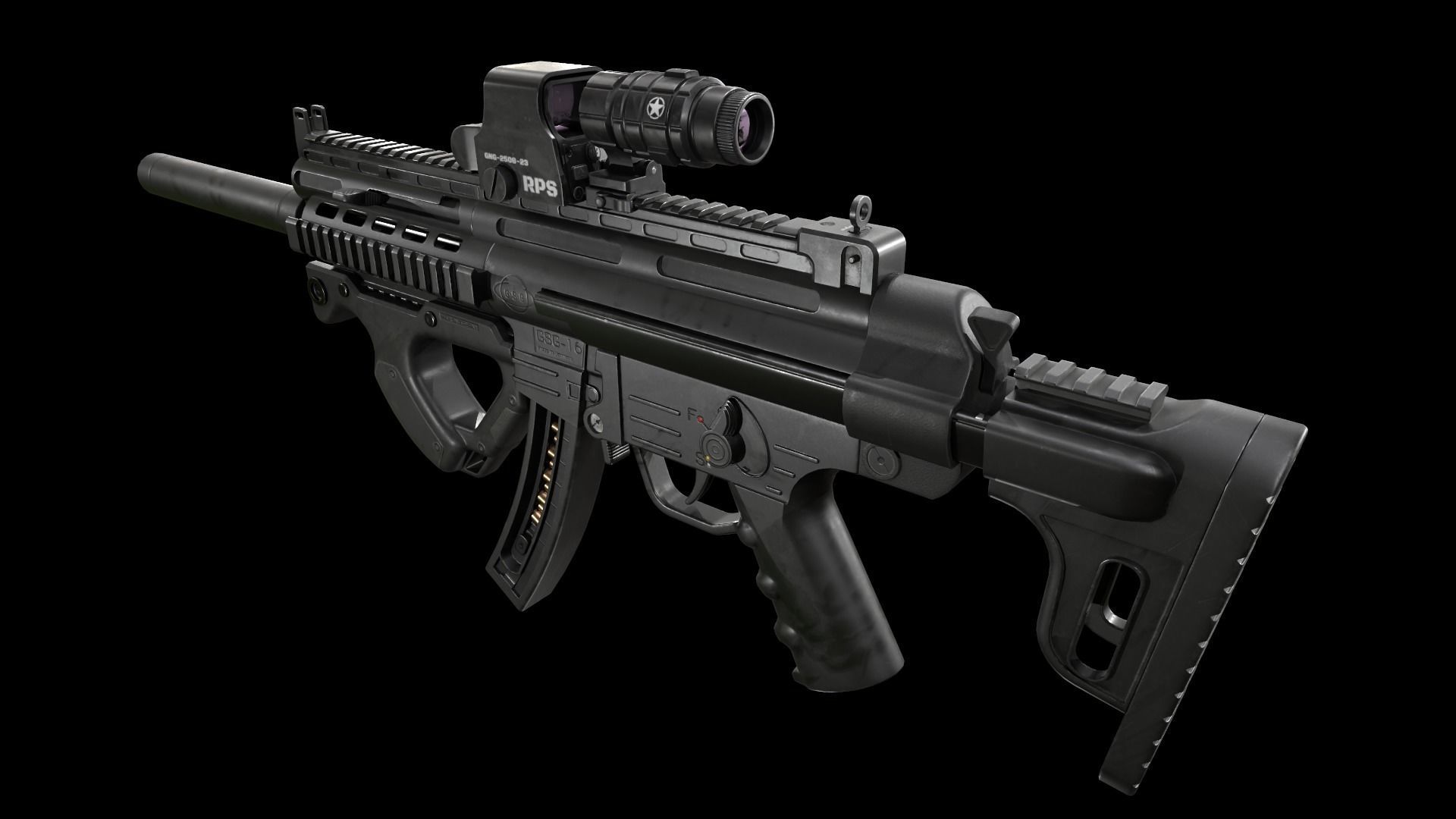 MP 5 GSG 16 Low-poly 3D model_3