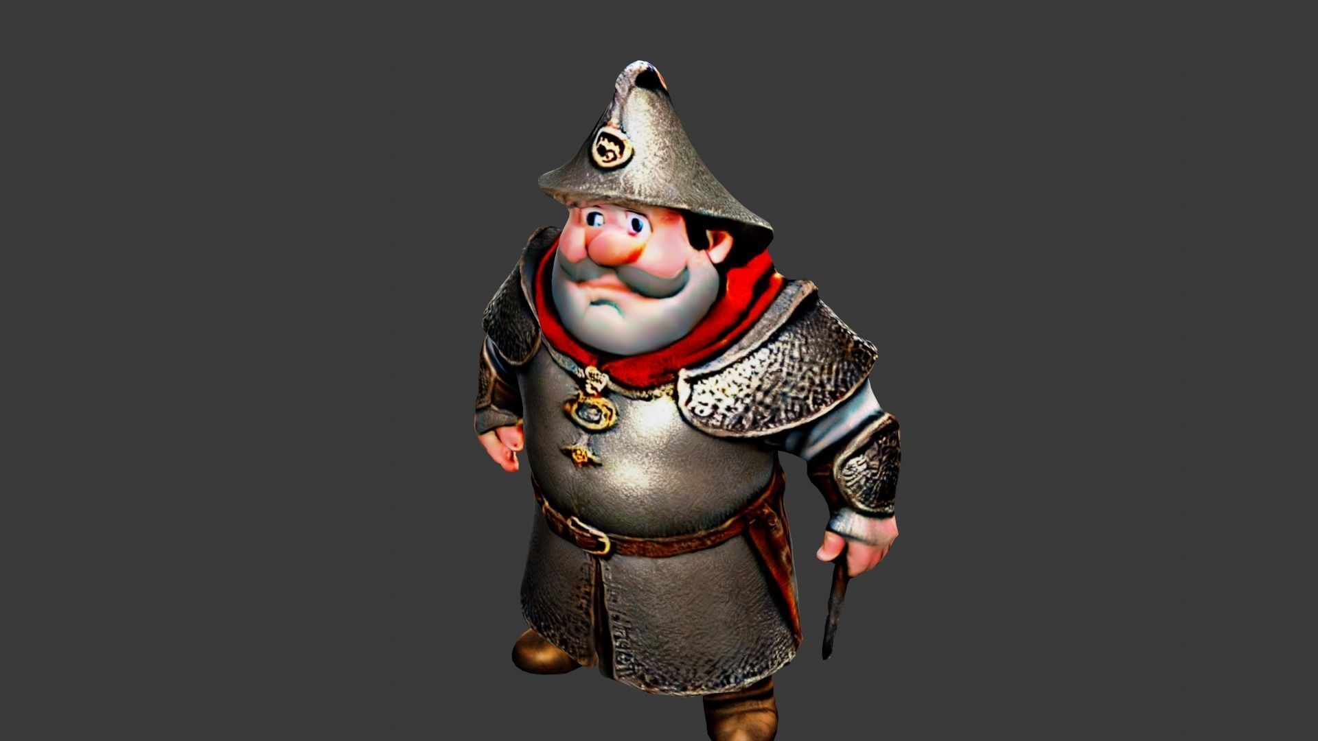 Fat Wizard Low-poly 3D model_3
