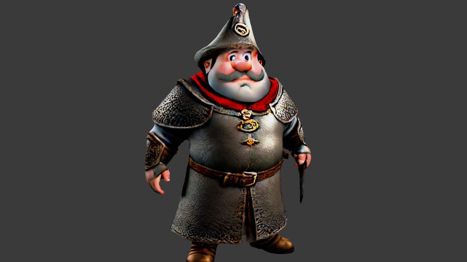 Fat Wizard Low-poly 3D model_1