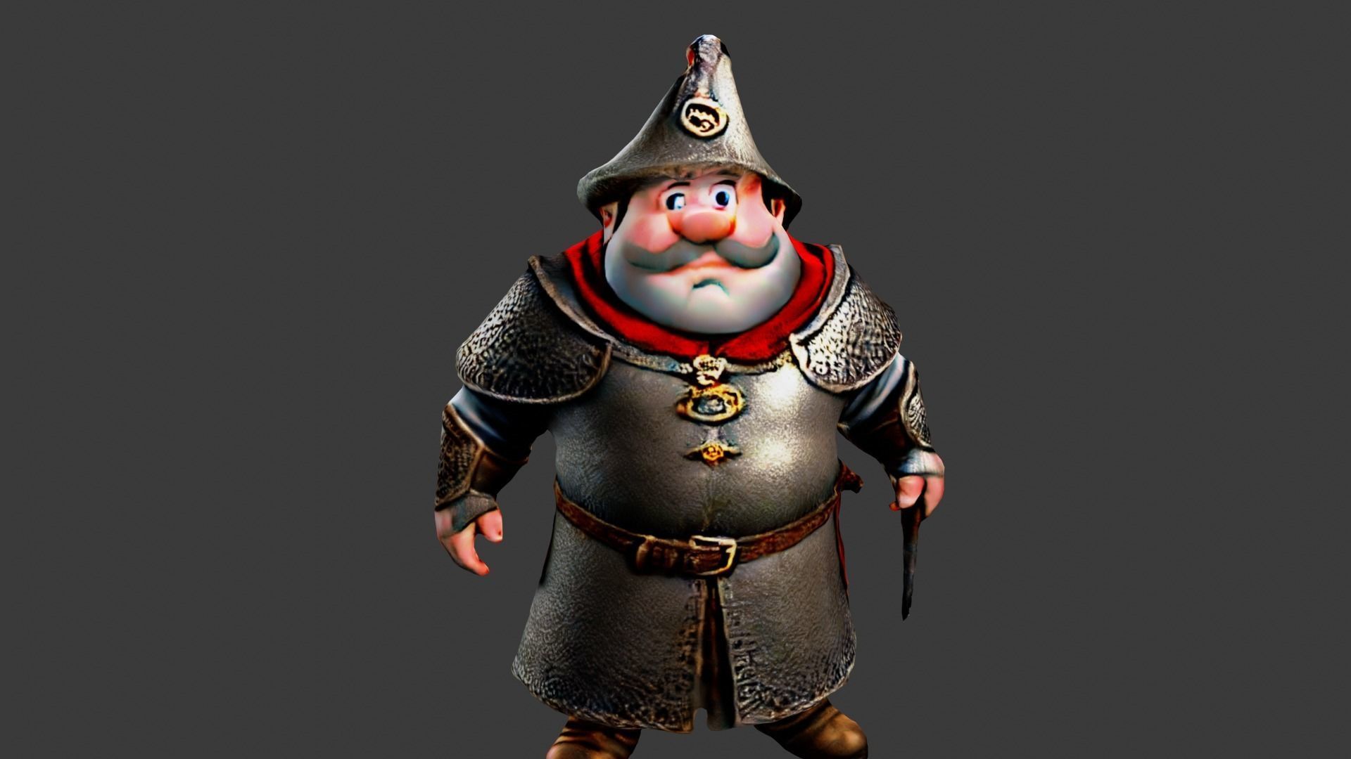 Fat Wizard Low-poly 3D model_6