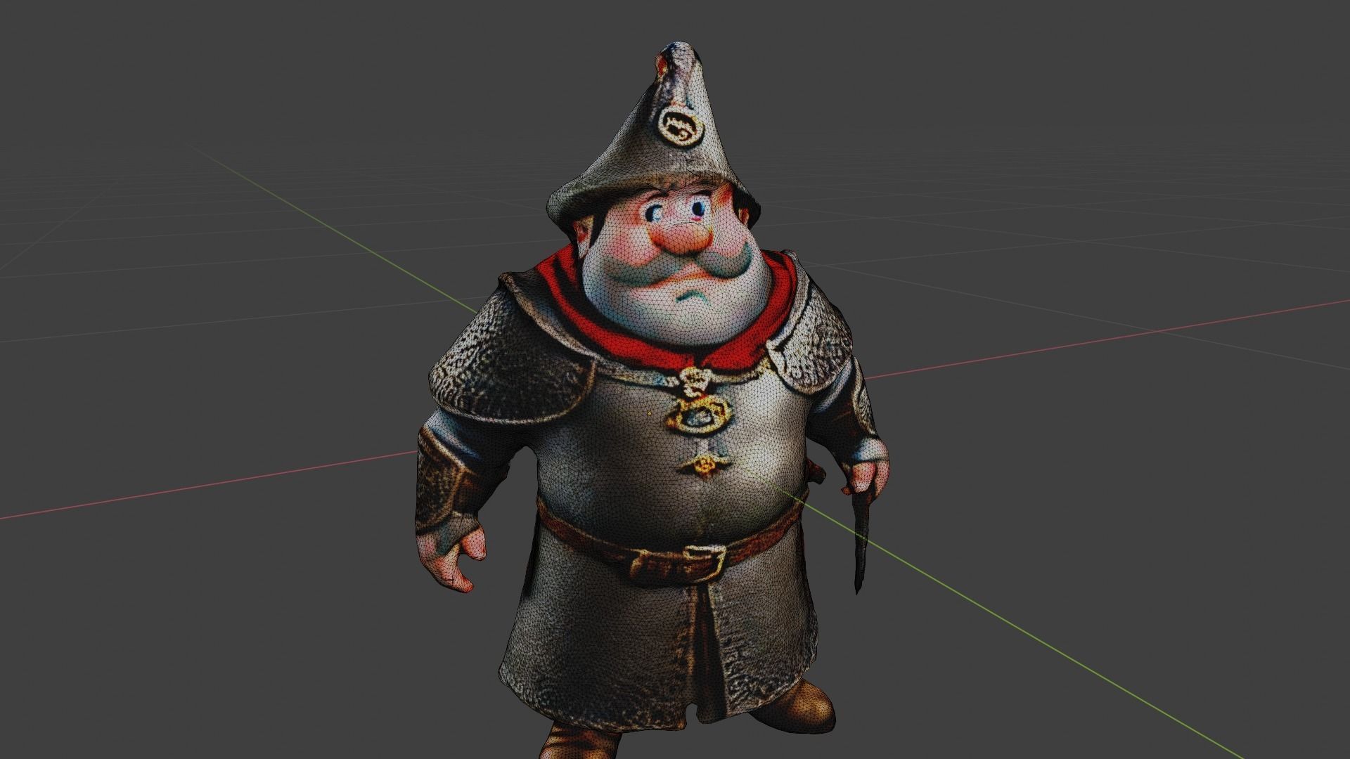 Fat Wizard Low-poly 3D model_7