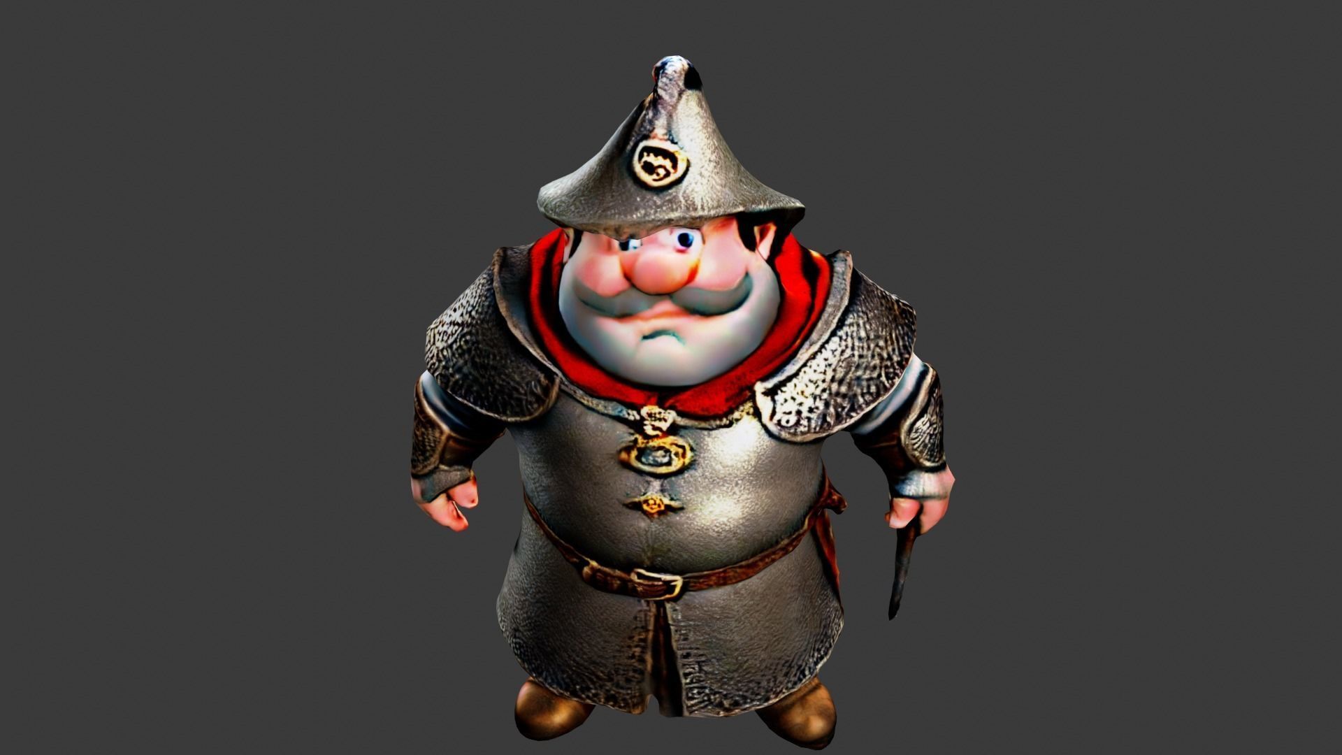 Fat Wizard Low-poly 3D model_5