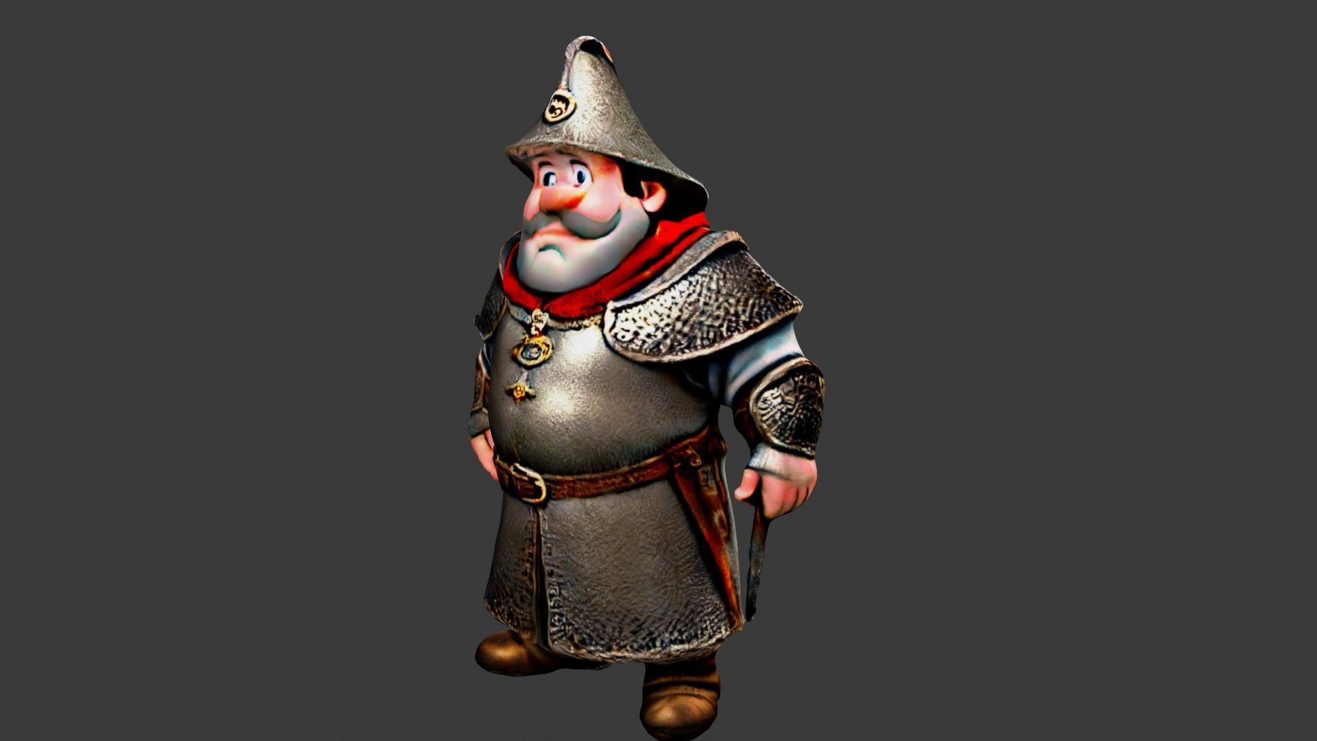 Fat Wizard Low-poly 3D model_2