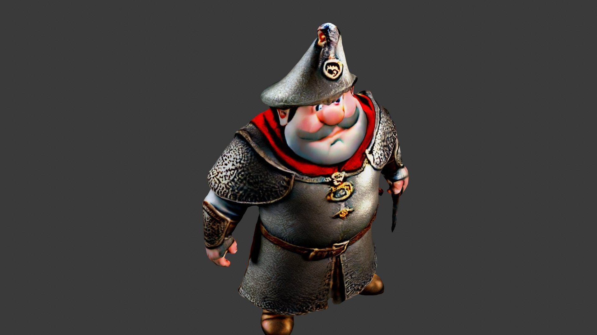 Fat Wizard Low-poly 3D model_4