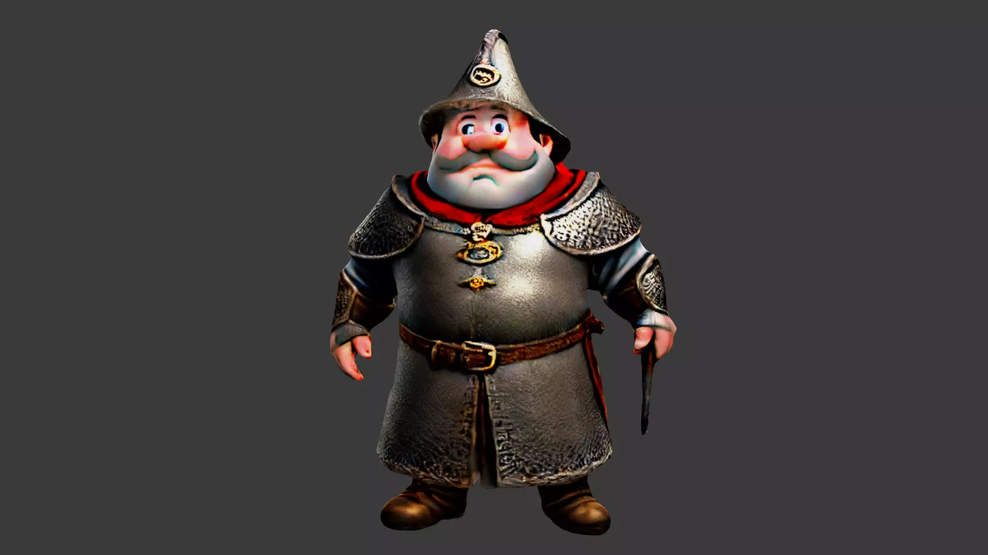 Fat Wizard Low-poly 3D model_0