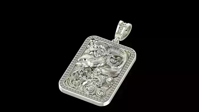 Goat Pendant 3D-Printable Ornamental Jewelry Design 3D print model