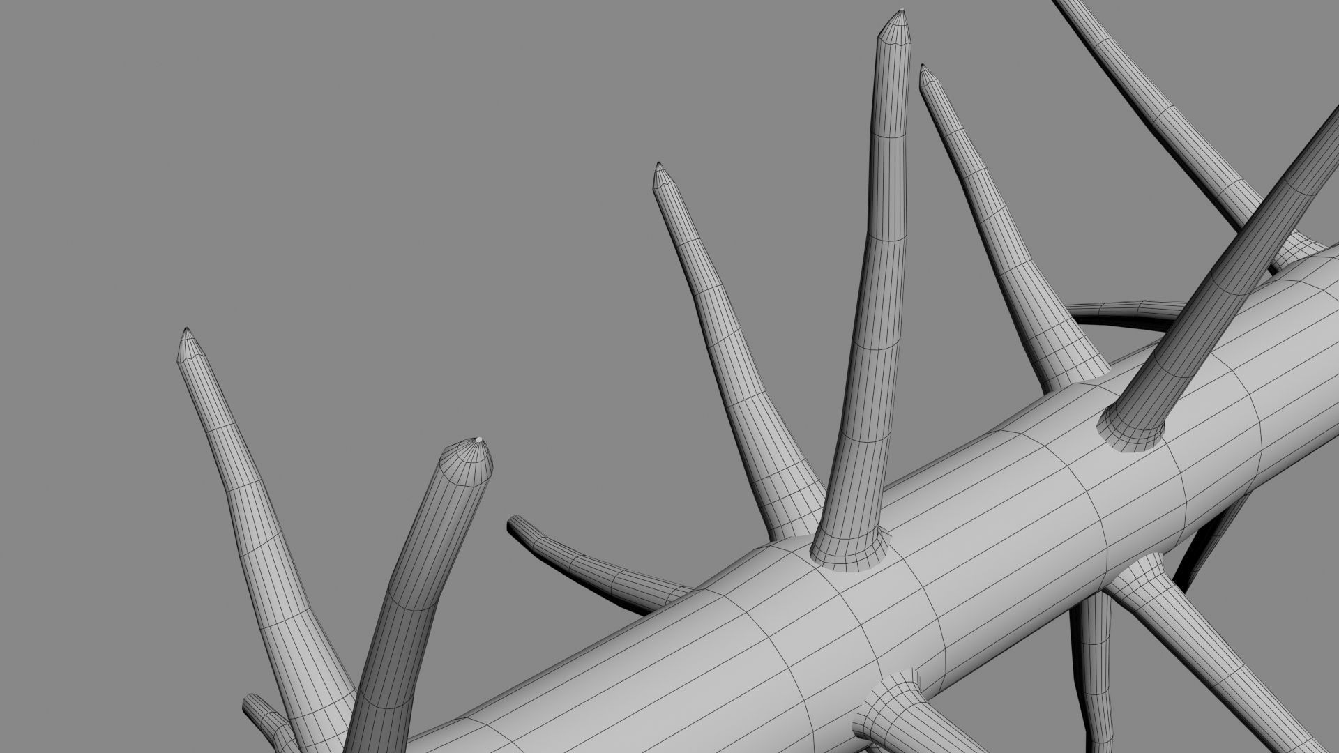 Medieval spiky tree trunk barricade Low-poly 3D model_50