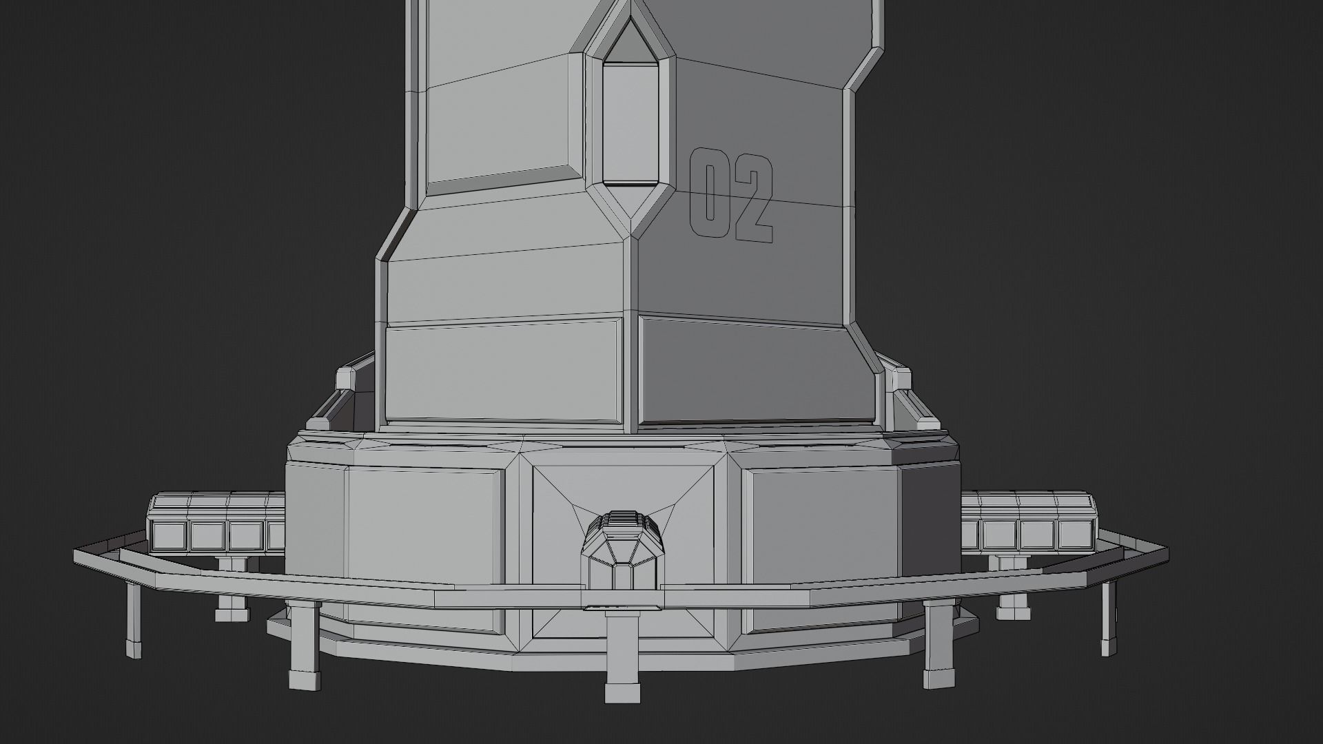 SciFi Cyberpunk Building 02 Low-poly 3D model_7