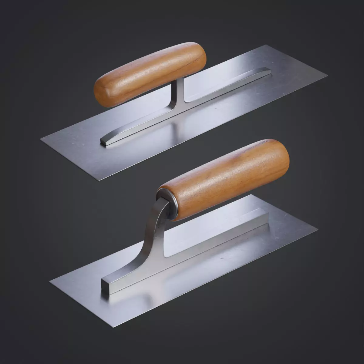 Two Plastering Trowels 3D Model Collection_0