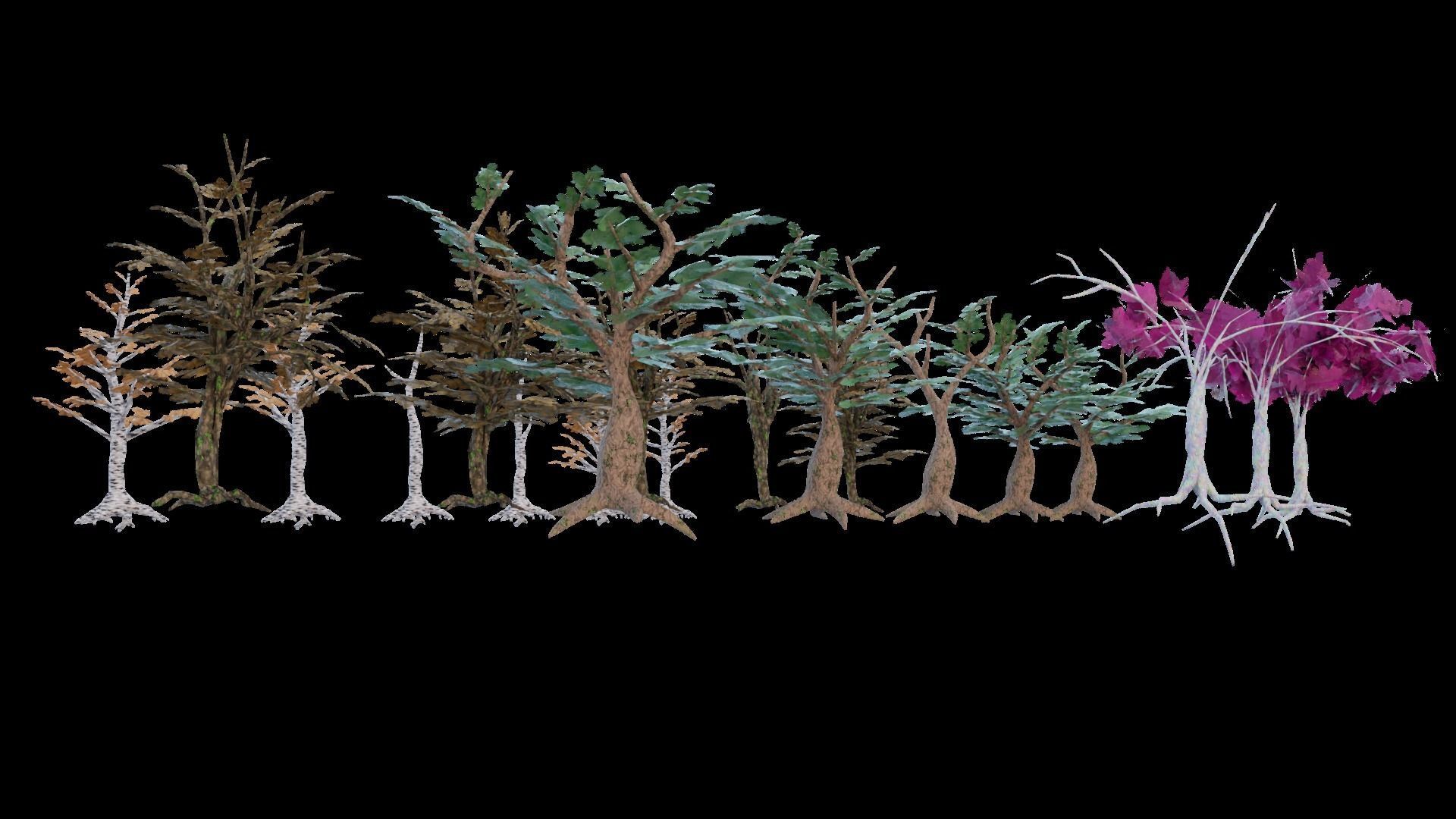 Low Poly Tree Pack Low-poly 3D model_4