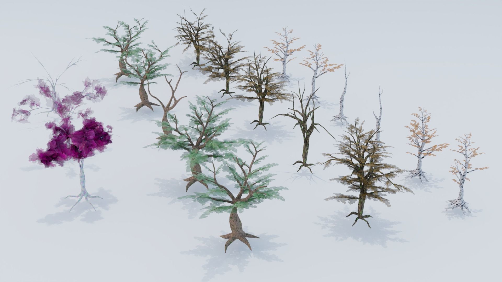 Low Poly Tree Pack Low-poly 3D model_3