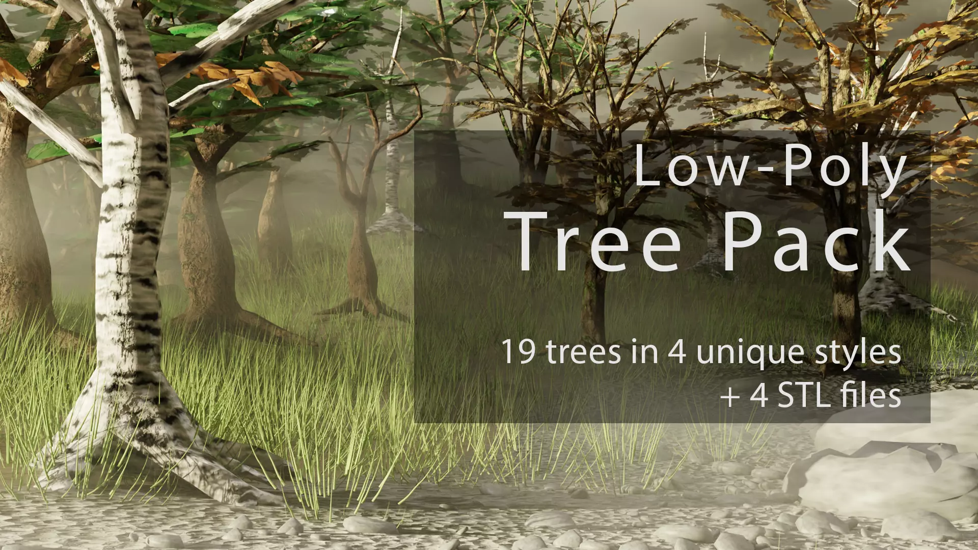 Low Poly Tree Pack Low-poly 3D model_0