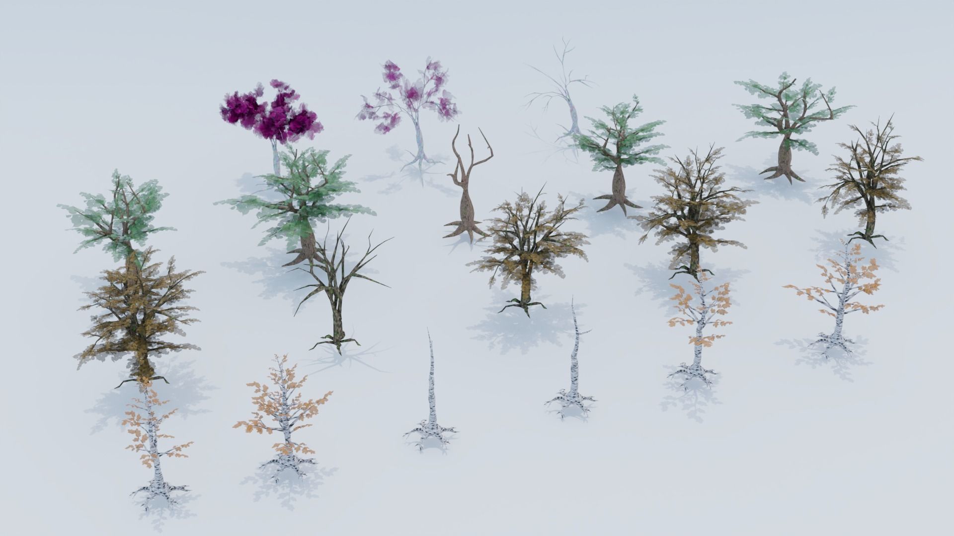 Low Poly Tree Pack Low-poly 3D model_2