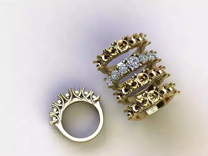 7 STONE WEDDING RINGS 4 SIZE JUST STL