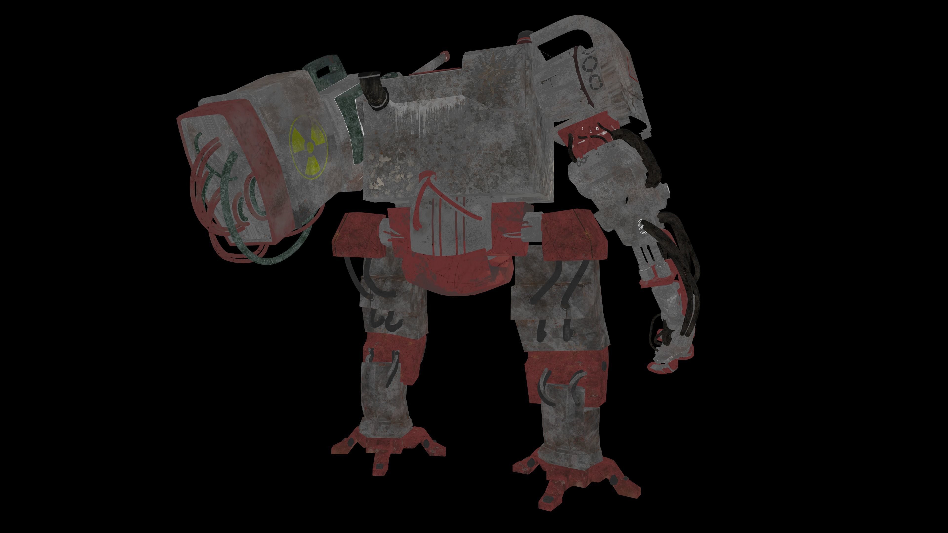war armor robot Low-poly 3D model_15