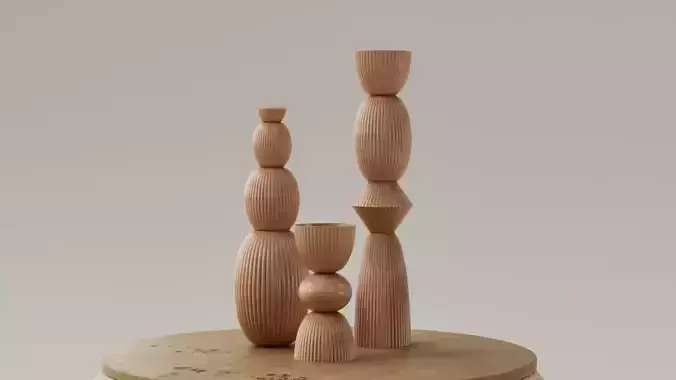 Set de porta velas - candelabros alargados